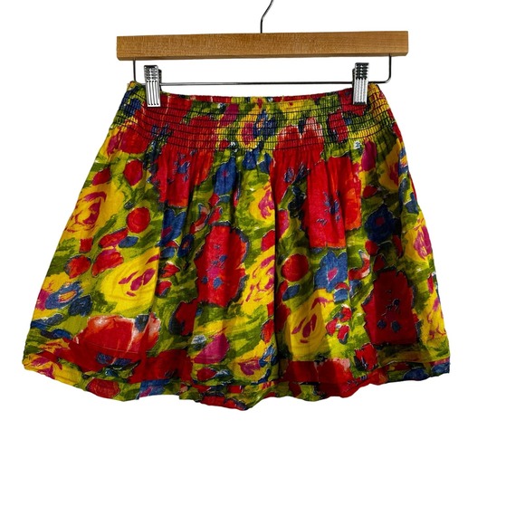 Hollister Dresses & Skirts - Hollister Skirt Multicolor Artsy Floral Mini Y2K Skirt Size XS